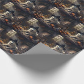 Akita Pumpkins Halloween Scary Cadeaupapier (Hoek)