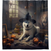 Akita Pumpkins Halloween Scary Douchegordijn (Voorkant)