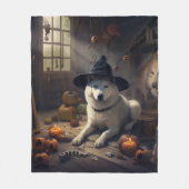 Akita Pumpkins Halloween Scary Fleece Deken (Voorkant)