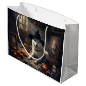 Akita Pumpkins Halloween Scary Groot Cadeauzakje (Achterkant Gekanteld)