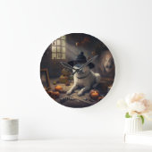 Akita Pumpkins Halloween Scary Grote Klok (Huis)