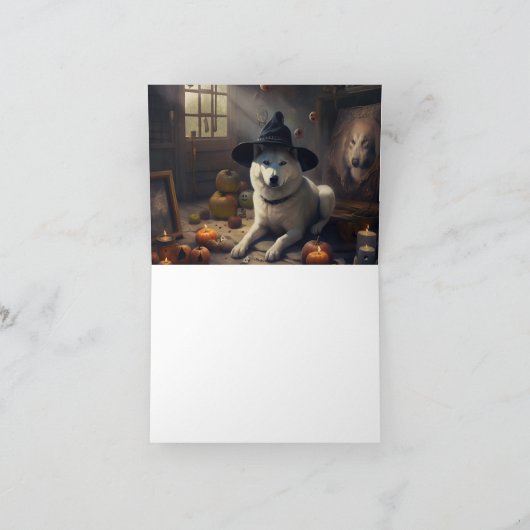 Akita Pumpkins Halloween Scary Kaart (Binnen)