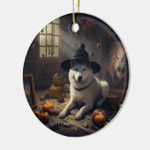 Akita Pumpkins Halloween Scary Keramisch Ornament (Links)