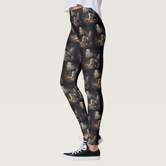 Akita Pumpkins Halloween Scary Leggings (Links)