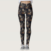 Akita Pumpkins Halloween Scary Leggings (Voorkant)