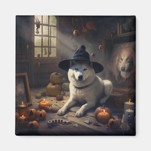 Akita Pumpkins Halloween Scary Magneet (Voorkant)