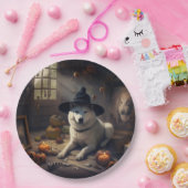 Akita Pumpkins Halloween Scary Papieren Bordje (Feest)