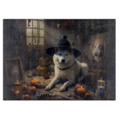 Akita Pumpkins Halloween Scary Snijplank (Voorkant)