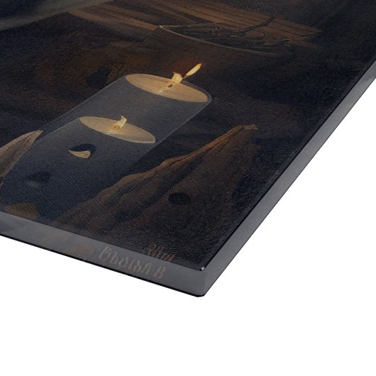 Akita Pumpkins Halloween Scary Snijplank (Hoek)