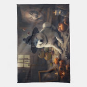 Akita Pumpkins Halloween Scary Theedoek (Verticaal)