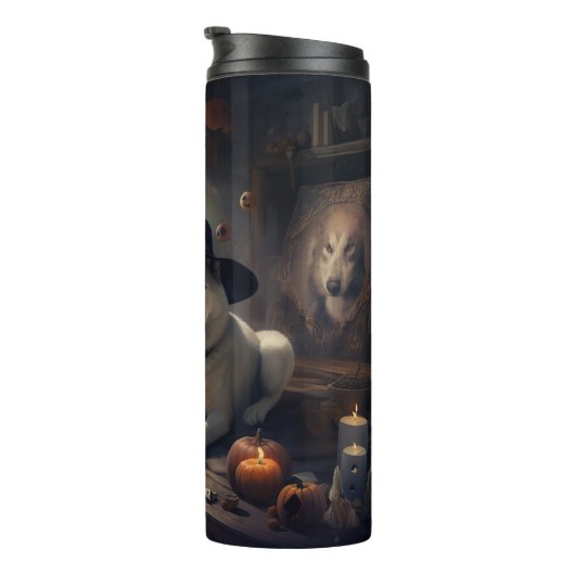 Akita Pumpkins Halloween Scary Thermosbeker (Geroteerd rechts)