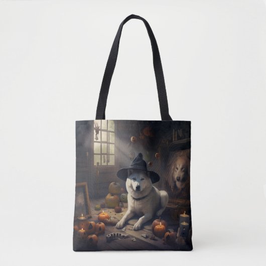Akita Pumpkins Halloween Scary Tote Bag (Voorkant)