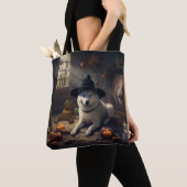 Akita Pumpkins Halloween Scary Tote Bag (Dichtbij)