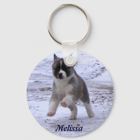 Akita Pup Sleutelhanger (Voorkant)