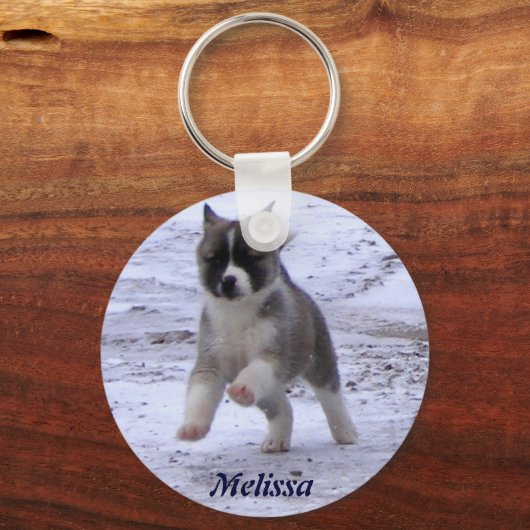 Akita Pup Sleutelhanger (Voorkant)
