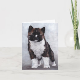Akita Puppy Dog Art Note Card Kaart