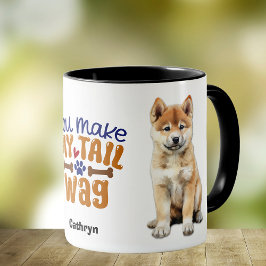 Akita Puppy Dog Je maakt mijn staart wag Mok