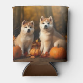 Akita Puppy Herfst Delight Pompoen Blikjeskoeler (Voorkant)