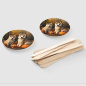 Akita Puppy Herfst Delight Pompoen Handwaaier (Niet-gemonteerd)