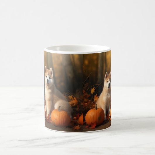 Akita Puppy Herfst Delight Pompoen Koffiemok (Center)