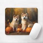 Akita Puppy Herfst Delight Pompoen Muismat (Met muis)