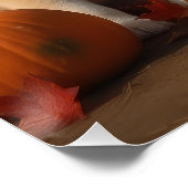 Akita Puppy Herfst Delight Pompoen Perfect Poster (Hoek)