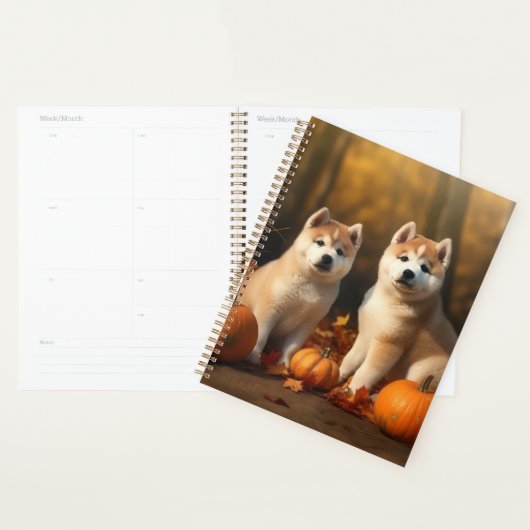 Akita Puppy Herfst Delight Pompoen Planner (Display)