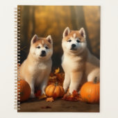 Akita Puppy Herfst Delight Pompoen Planner (Voorkant)