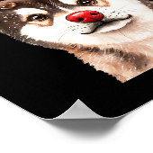 Akita Reindeer Christmas Lights Dog Lover Xmas Paj Poster (Hoek)