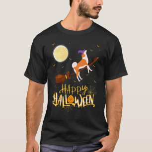 Akita Ride Heks Shotgun Akita Hond Halloween T-shirt