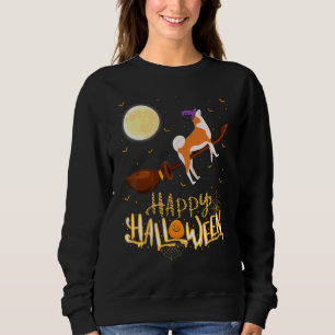 Akita Ride Heks Shotgun Akita Hond Halloween Trui