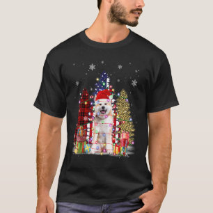 Akita Santa Hat Light Buffalo Pset Leopard Xmas S T-shirt