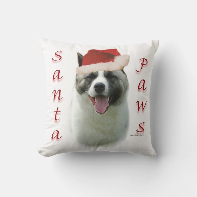 Akita Santa Paws Kussen (Voorkant)
