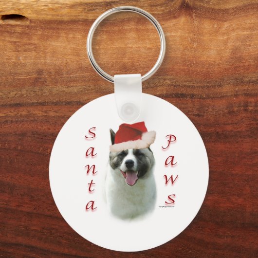 Akita Santa Paws Sleutelhanger (Voorkant)