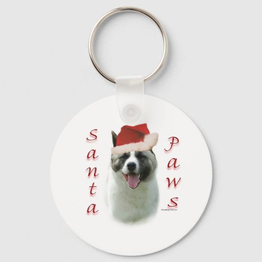 Akita Santa Paws Sleutelhanger (Achterkant)