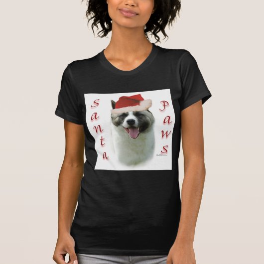 Akita Santa Paws T-shirt (Voorkant)