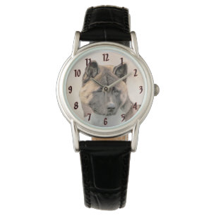 Akita Schilderij - Mooie Originele Hond Kunst Horloge