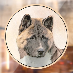 Akita Schilderij - Mooie Originele Hond Kunst Raamsticker