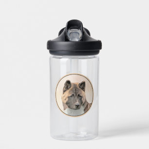 Akita Schilderij - Mooie Originele Hond Kunst Waterfles