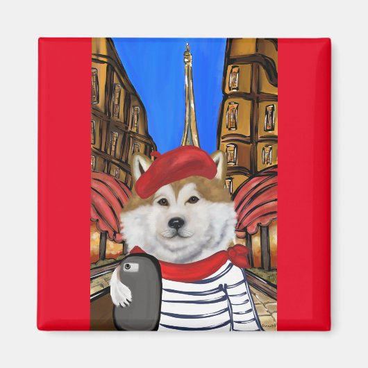 Akita Selfie Magneet (Voorkant)
