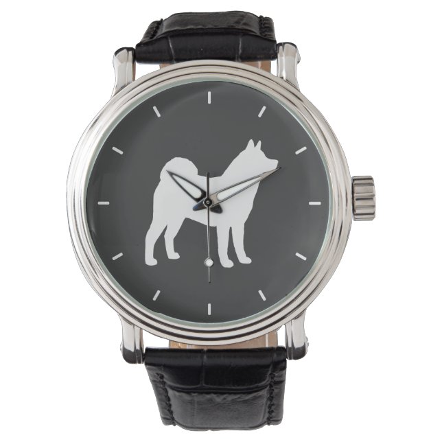 Akita Silhouet Horloge (Voorkant)