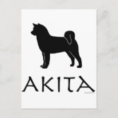 Akita Silhouette Briefkaart (Voorkant)