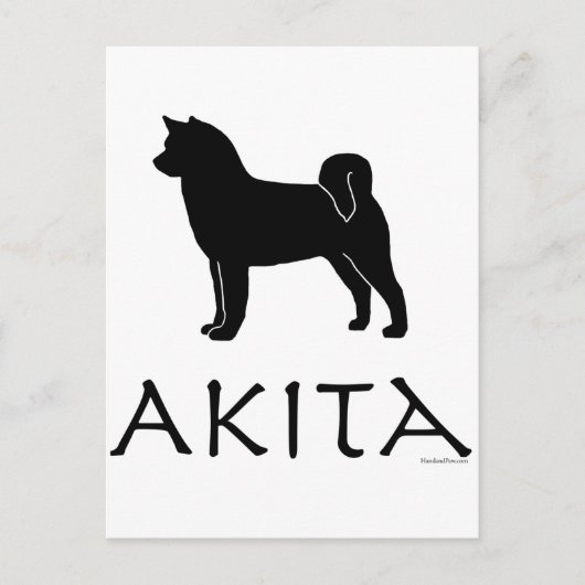 Akita Silhouette Briefkaart (Voorkant)