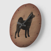 Akita Silhouette Rustic Grote Klok (Hoek)