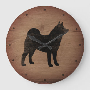 Akita Silhouette Rustic Grote Klok