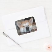 akita slaappng ronde sticker (Envelop)