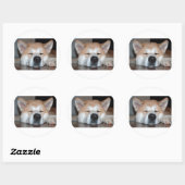 akita slaappng ronde sticker (Vel)