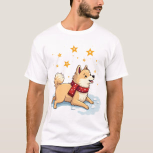 Akita Sneeuwbal Gevecht T-shirt