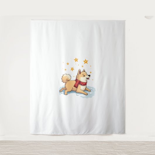 Akita Snowball Vechthond Wandkleed (Voorkant)