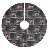 Akita Snowy Sleigh Ride Kerstdecoratie Kerstboom Rok (Voorkant)